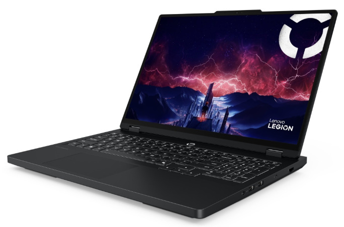 Notebook Lenovo Legion Pro 5 16IAX10H z pravého úhlu s viditelnými bočními konektory
