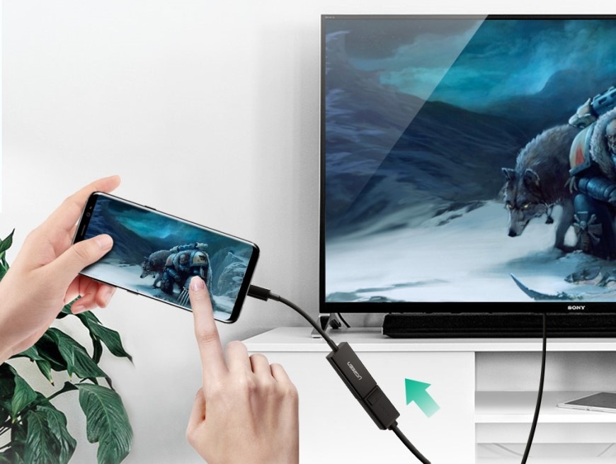 Redukce UGREEN USB-C/DisplayPort - bílá