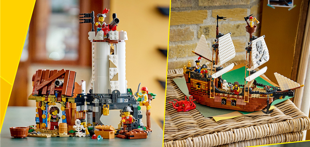 Stavebnice LEGO® Creator 3 v 1 31387 Kultovní pirátská loď Stavebnice LEGO Creator 3 v 1 umožňuje ze stejných kostek vytvořit pirátskou loď, hrad nebo dvě menší lodě.
