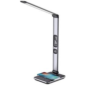 Stolní LED lampička IMMAX Heron 2, Qi nabíjení, 25W (08968L) šedá