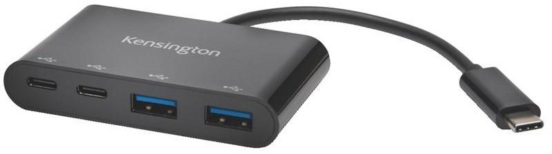 USB Hub KENSINGTON USB-C/2x USB-C, 2x USB 3.0 černý