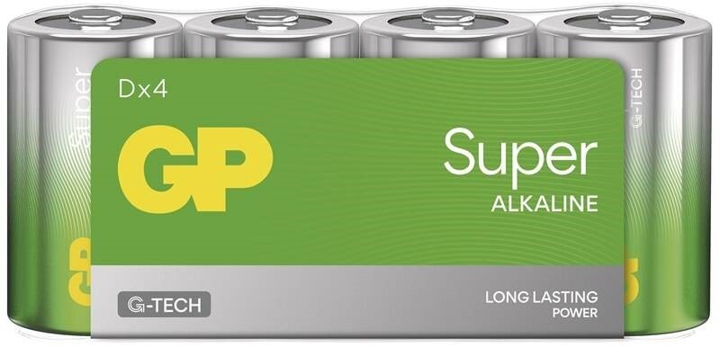 Baterie alkalická GP Super D (LR20), 4 ks