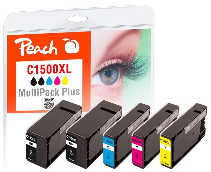 Peach Combi Pack Plus s cipem, kompatibilní s Canon PGI-1500XL, 9182B004
