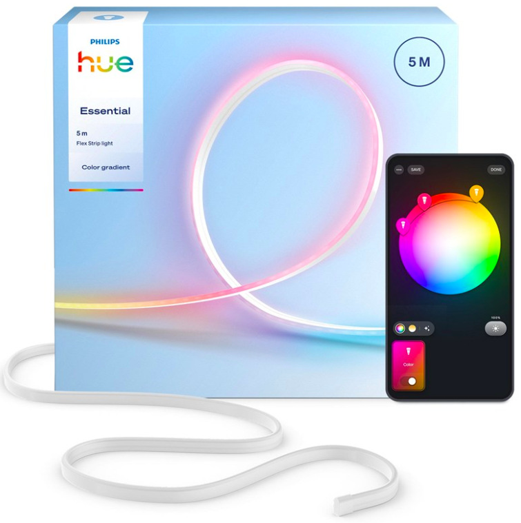 LED pásek Philips Hue Essential RGB Neon s délkou 5 metrů a vícebarevným osvětlením