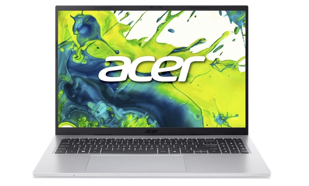 Zapnutý a otevřený notebook Acer Aspire Go 16 (AG16-71P-54KA)