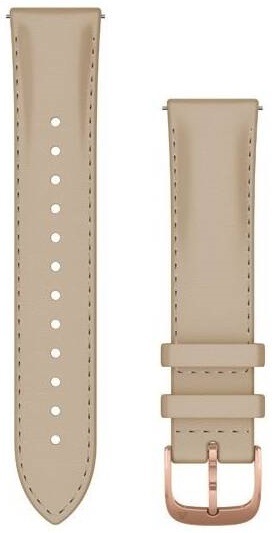 Řemínek Garmin Quick Release Bands (20 mm), Light Sand Italian Leather, růžovozlatá přezka béžová/rose gold