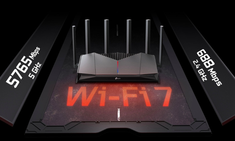 Herní Wi-Fi 7 router TP-Link Archer GE400 Gaming s rychlostí 5765 Mb/s na 5 GHz a 688 Mb/s na 2,4 GHz