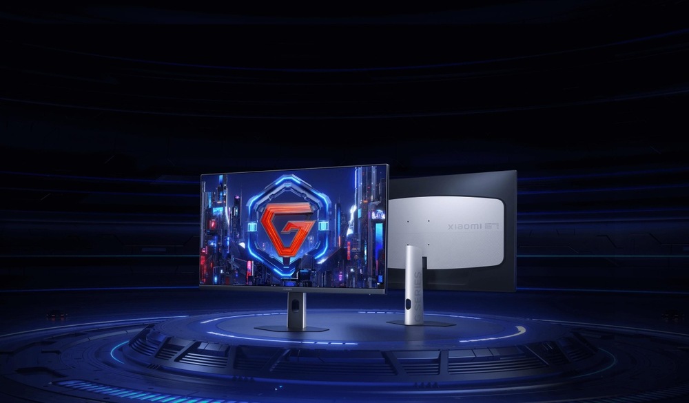 Herní monitor Xiaomi Gaming G27Qi černý/bílý Herní monitor Xiaomi Gaming G27Qi 27" zepředu a zezadu