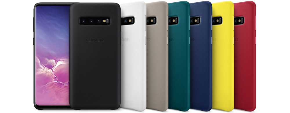 Kryt na mobil Samsung Leather Cover na Galaxy S10 zelený