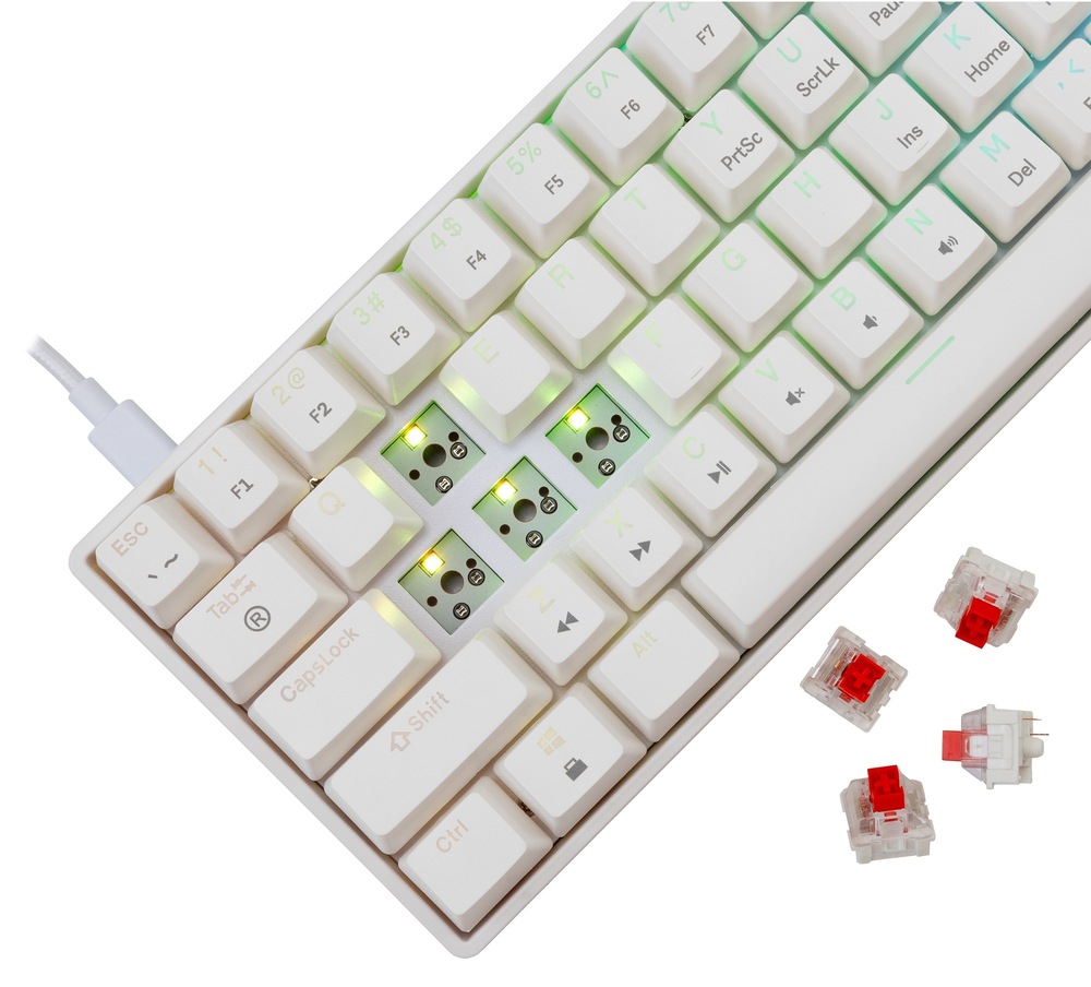 Klávesnice White Shark SHINOBI 2, US layout, Red Switch bílá Klávesnice White Shark SHINOBI 2, US layout, Red Switch bílá