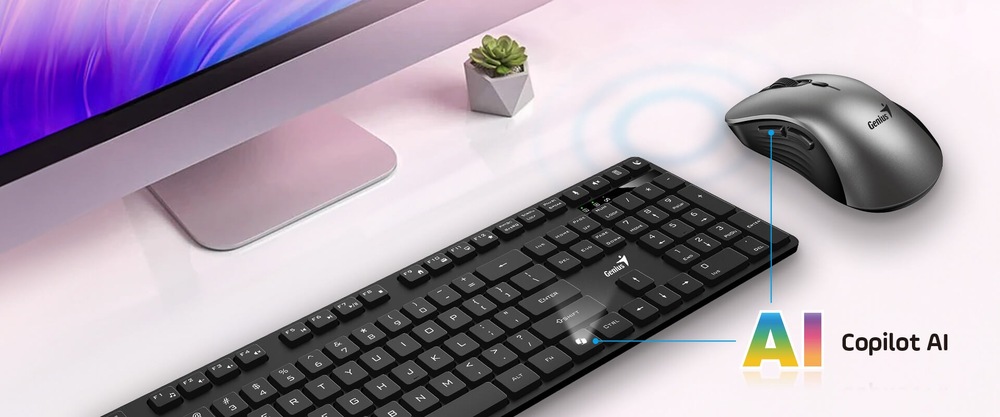 Klávesnice s myší Genius KM-8216S, bezdrátový set 2,4GHz, copilot, USB, CZ+SK layout černá Genius KM-8216S (31340018403)