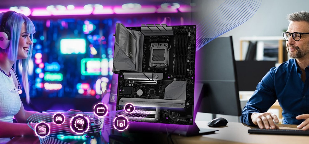 Základní deska ASRock B850 LiveMixer WiFi Dvojité PCIe x4 sloty přináší rychlou odezvu pro připojené komponenty