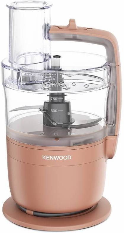 Kuchyňský robot Kenwood MultiPro Go FDP23.140.RD v růžovém provedení s průhlednou nádobou a nerezovou sekací čepelí