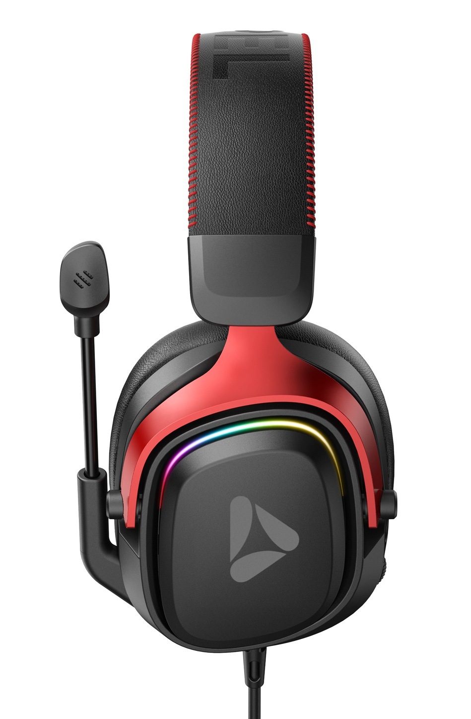 Natočený pohled na herní headset Dispel GH560B s polohovatelným mikrofonem