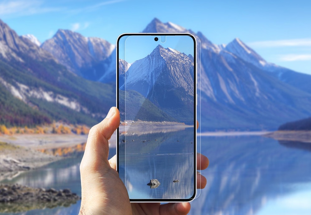 Ochranná fólie Samsung Anti-reflecting na Galaxy S25 FE Ochranná fólie Samsung Anti-reflecting na Galaxy S25 FE - fólie pokládaná přes telefon, ukazuje čistý obraz telefonu s fólií
