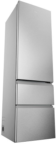 chladnička haier HTR3620CNMG, pohled zespodu a mírně zboku
