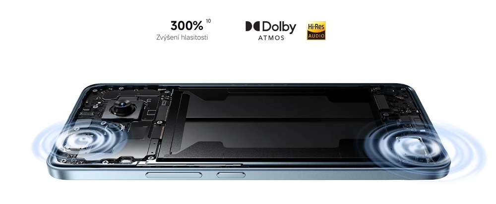 Mobilní telefon Xiaomi Redmi Note 15 Pro 8 GB / 256 GB modrý U Xiaomi Redmi Note 15 Pro 5G se můžete těšit také na stereo zvuk