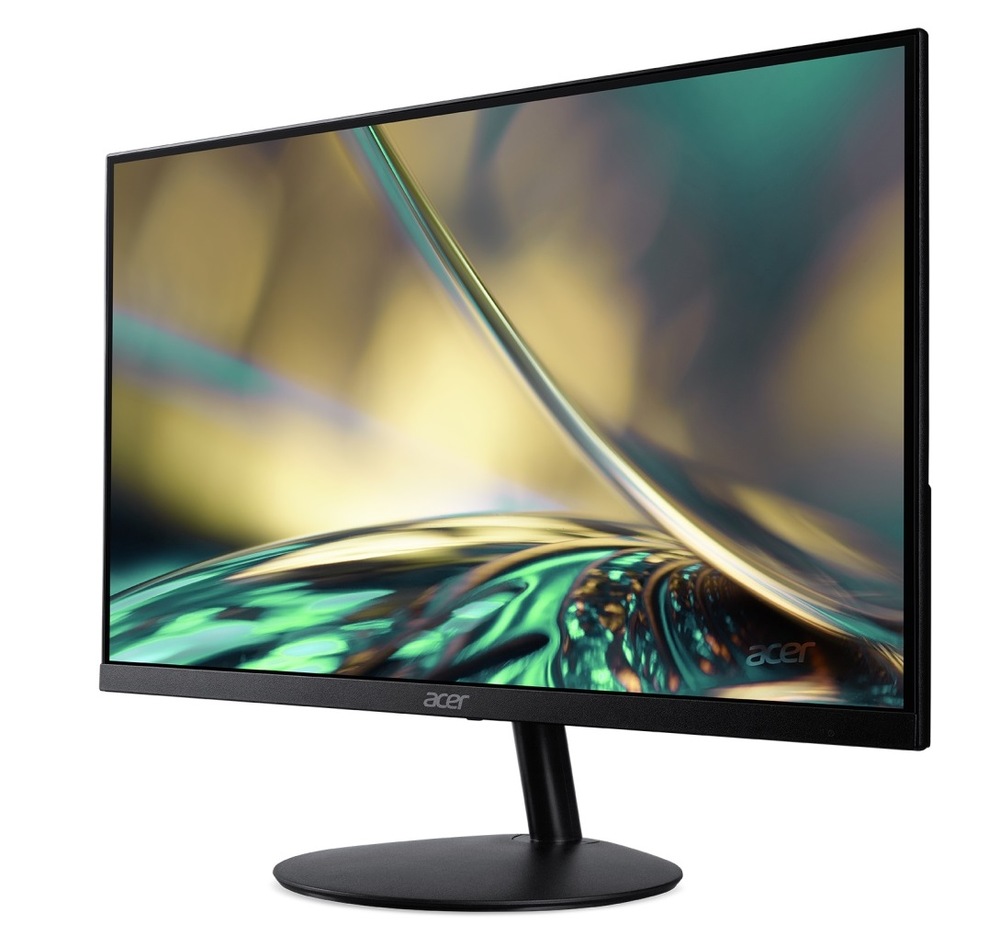 Zapnutý monitor Acer SA322QUEbmipx otočený doleva
