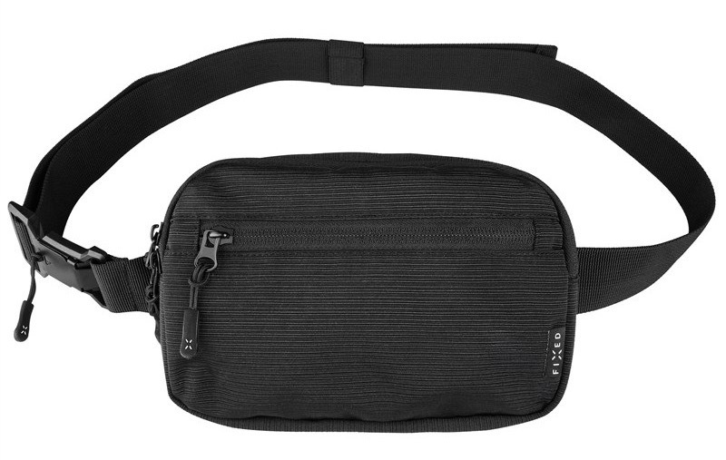 Ledvinka FIXED kolem pasu i jako crossbody se třemi kapsami, černá barva