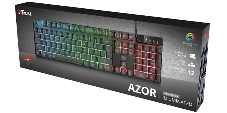 Klávesnice Trust GXT 835 Azor Illuminated CZ/SK černá Klávesnice Trust GXT 835 Azor Illuminated CZ/SK černá
