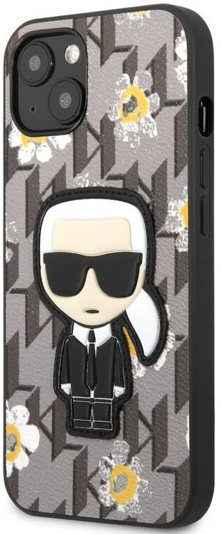 Kryt na mobil Karl Lagerfeld Ikonik Flower na Apple iPhone 13 šedý