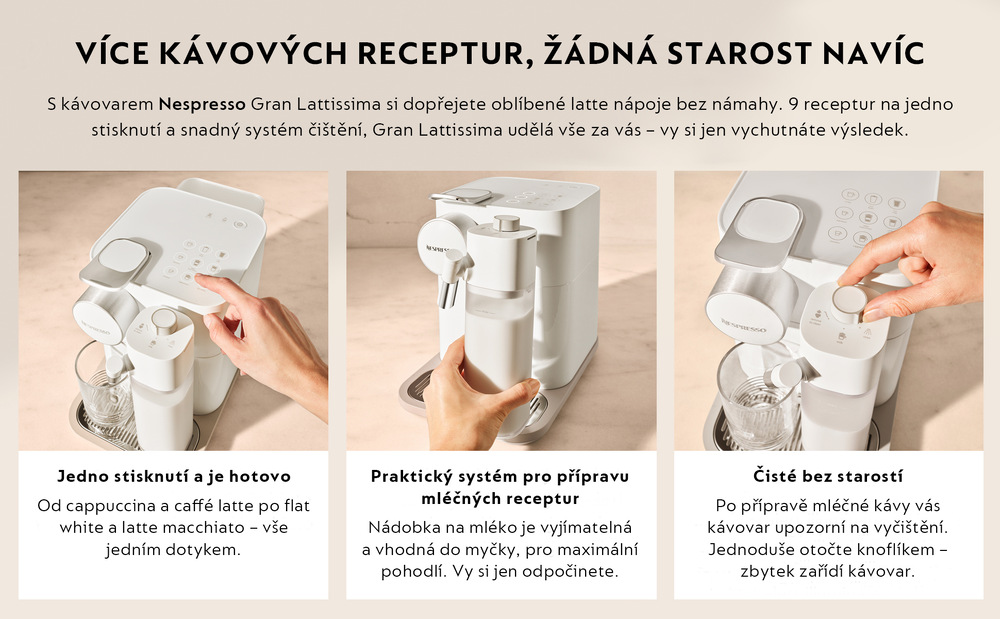 Kapslový kávovar De'Longhi Nespresso Gran Lattissima EN640.W bílý Kapslový kávovar De'Longhi Nespresso Gran Lattissima EN640.W bílý