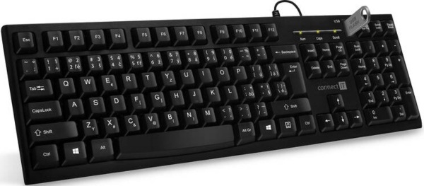 Klávesnice Connect IT CKB-3060-CS s USB hubem, CZ/SK layout černá Connect IT CKB-3060-CS s USB hubem, CZ/SK layout, černá