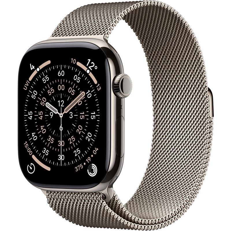 Chytré hodinky Apple Watch Series 11 GPS + Cellular 42mm přírodní titan - přírodní milánský tah
