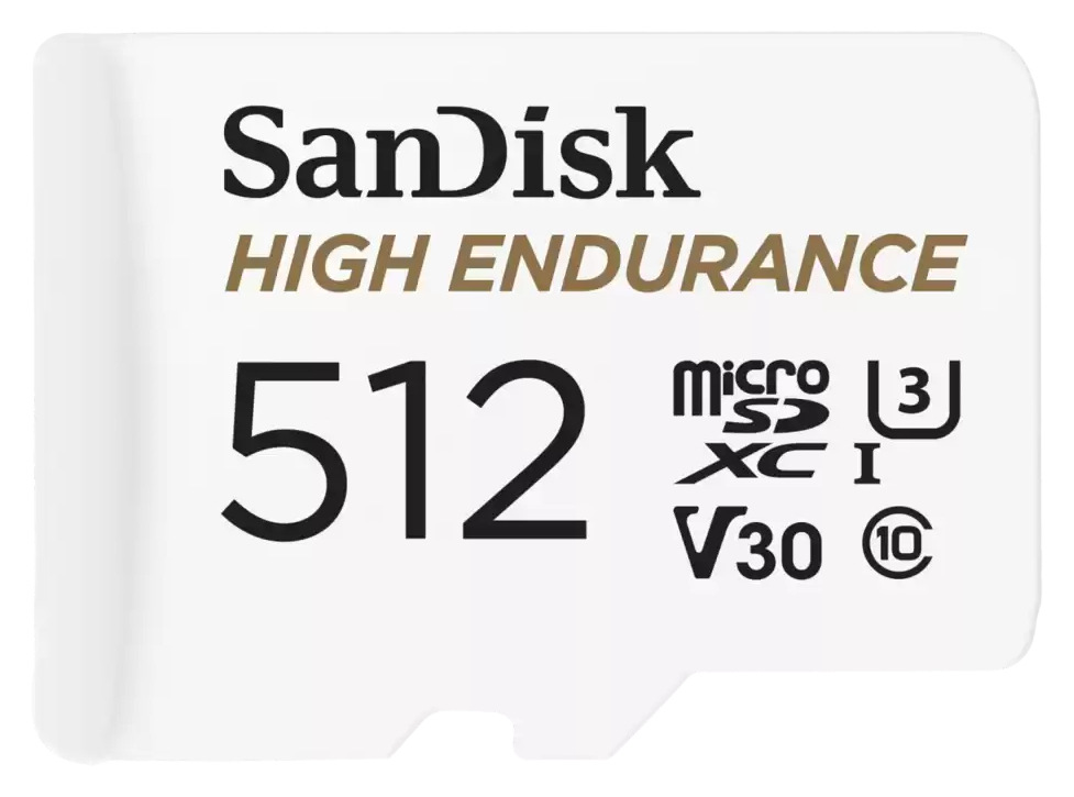 Paměťová karta SANDISK Micro SDXC High Endurance Video 512 GB + adaptér bílá