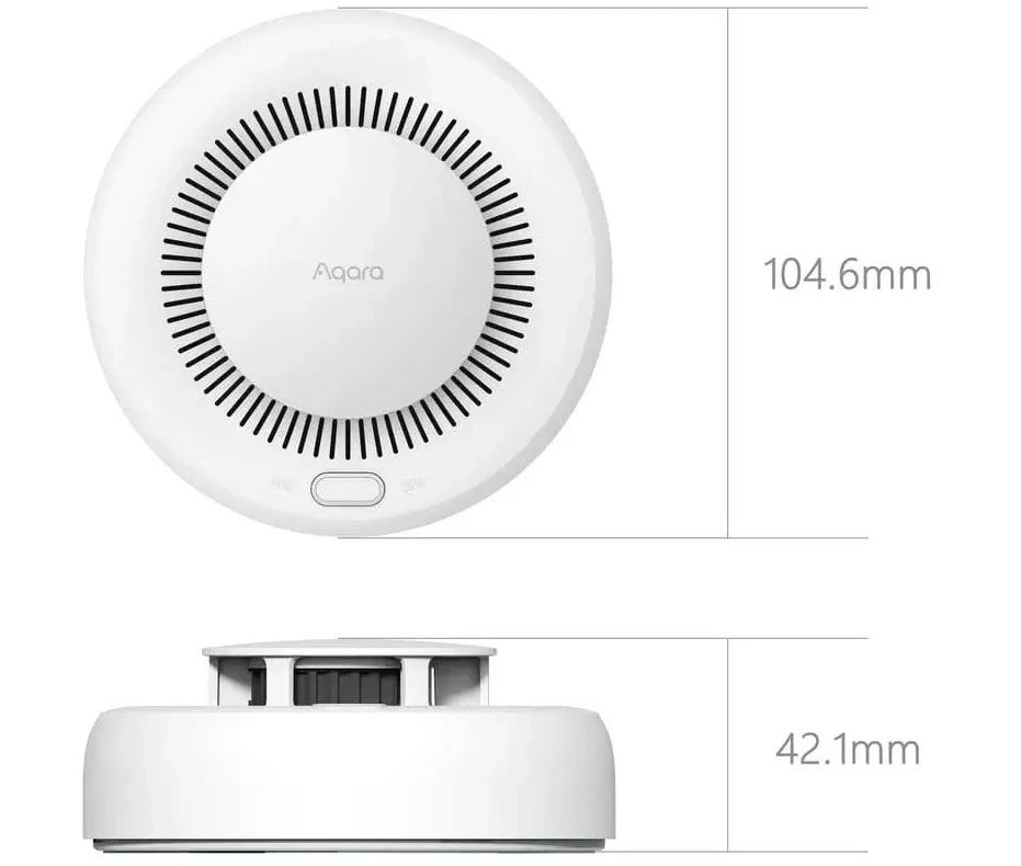 Detektor kouře Aqara Smoke Detector, pohled s rozměry
