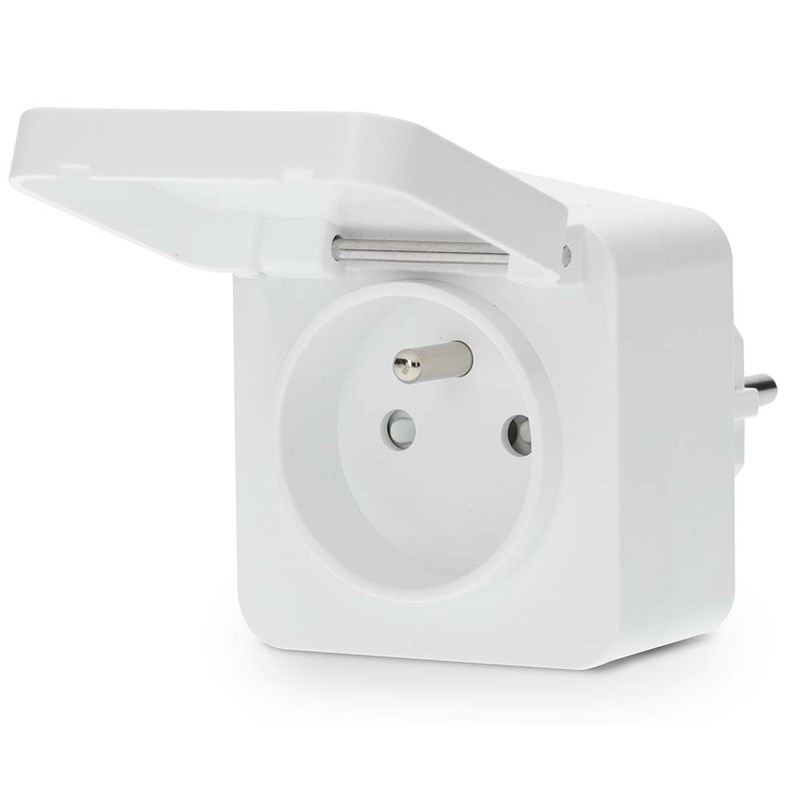 Chytrá zásuvka Nedis SmartLife, měřič spotřeby, dálkově ovladatelná, Zigbee 3.0, IP44, 3680 W bílá
