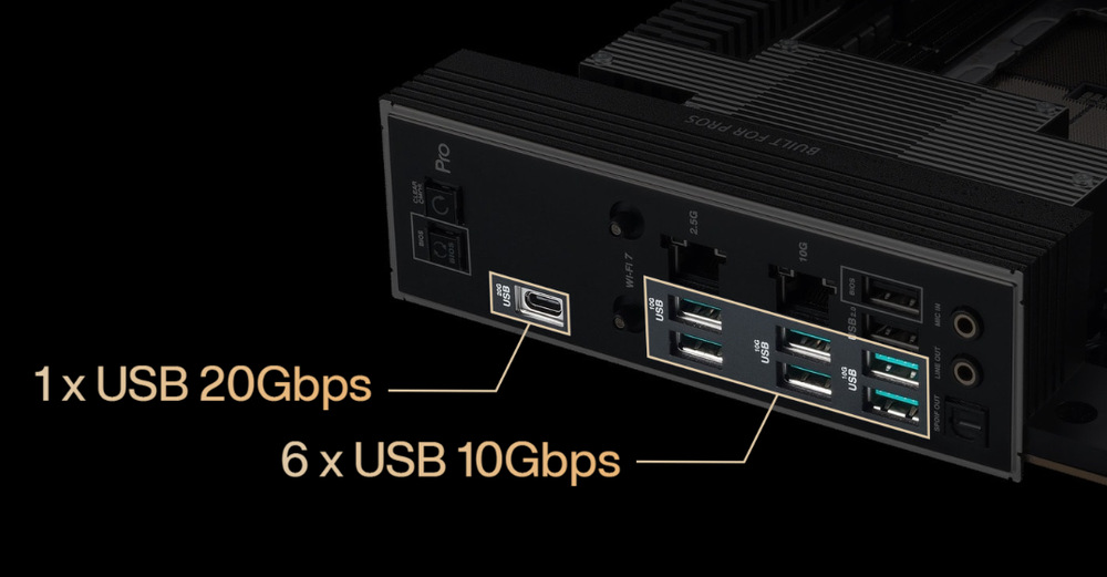 Základní deska Asus Pro WS TRX50-SAGE WIFI černá Asus Pro WS TRX50-SAGE WIFI nabízí 10GbE LAN i Wi-Fi 7