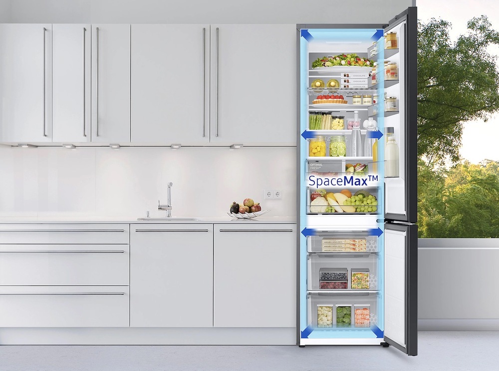 Chladnička s mrazničkou Samsung Bespoke RB38A7B6D41/EF modrá