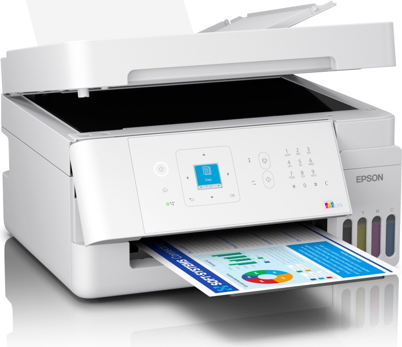 Multifunkční tiskárna se skenerem Epson EcoTank L5396 při tisku dokumentu