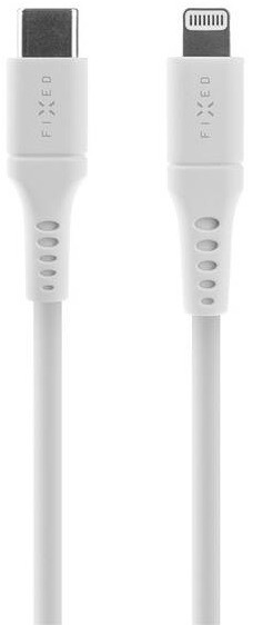 Kabel FIXED Liquid silicone USB-C/Lightning s podporou PD, MFi, 0,5m bílý