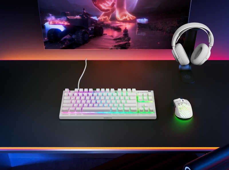 Klávesnice SteelSeries Apex 3 TKL US bílá
