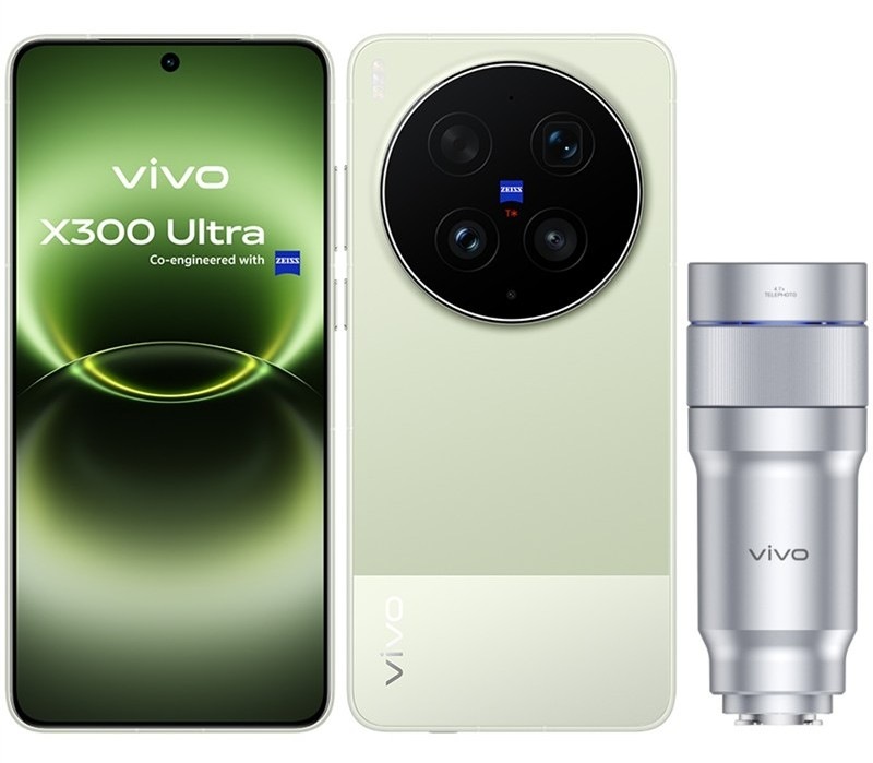 Smartphone vivo X300 Ultra 5G, 16 GB / 1 TB – Photographer Kit, zelená barva.