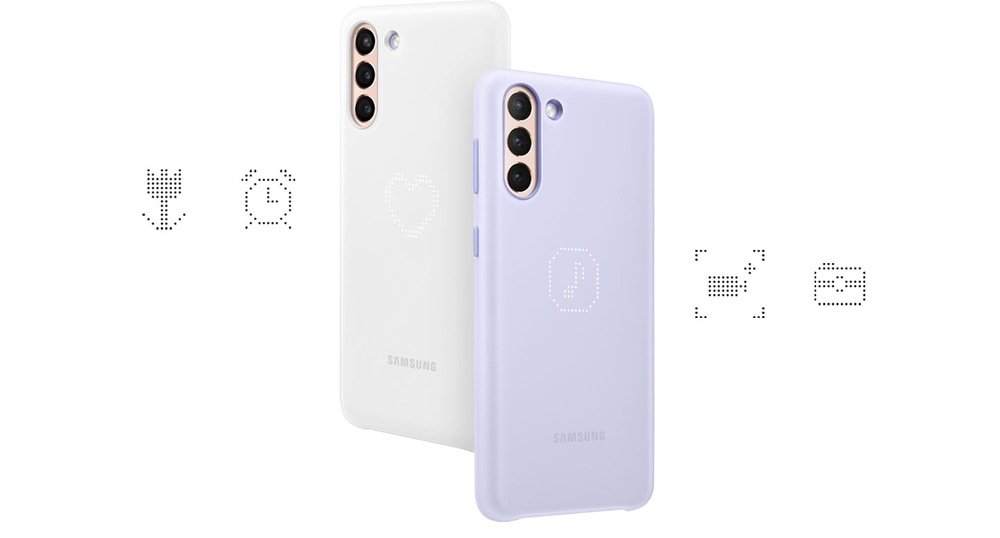 Kryt na mobil Samsung LED Cover na Galaxy S21+ 5G fialový