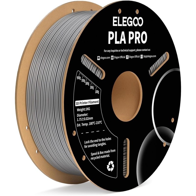 Filament Elegoo s průměrem1,75 mm, stříbrná barva