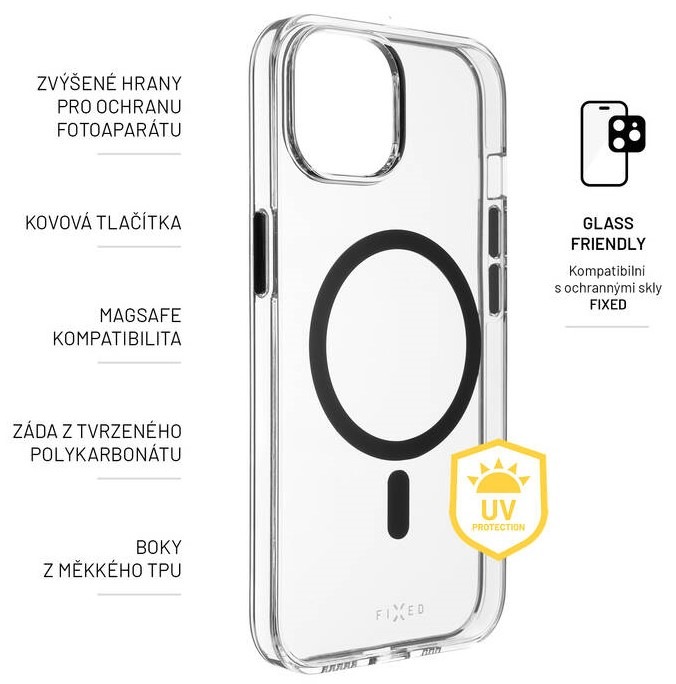Kryt na mobil FIXED MagPurity s podporou MagSafe na Apple iPhone 14 průhledný