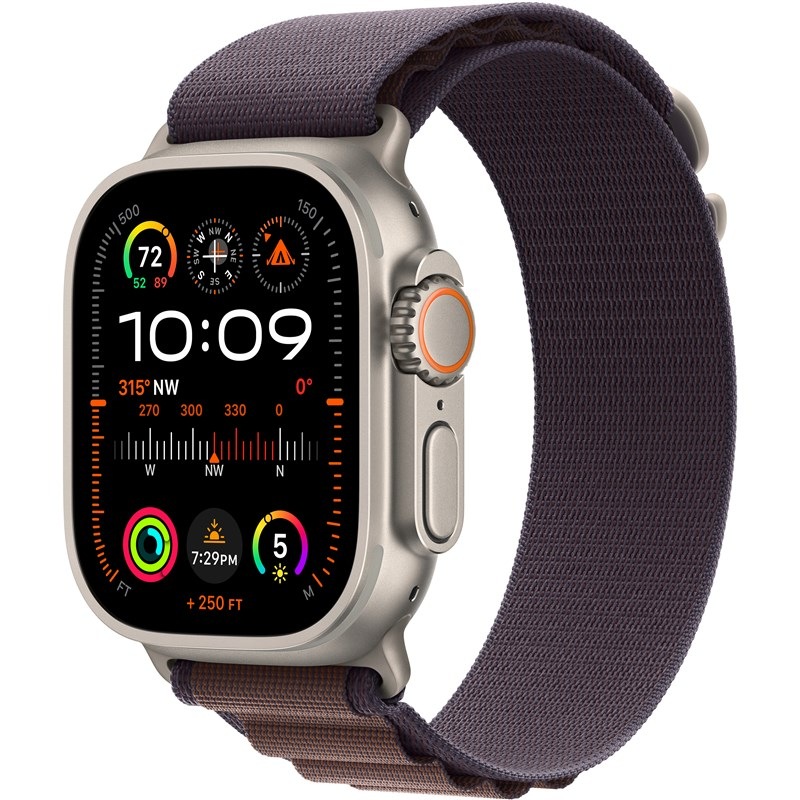 Chytré hodinky Apple Watch Ultra 2 GPS + Cellular, 49mm pouzdro z titanu - indigový alpský tah - M