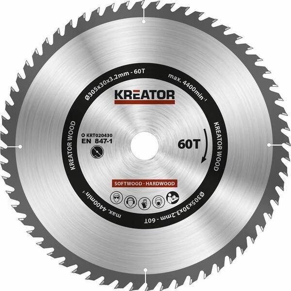 Kotouč pilový Kreator KRT020430 305mm 60T