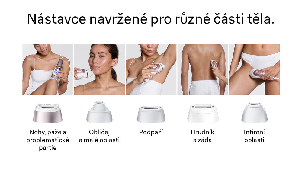 Nástavce na různé části těla epilátoru Braun IPL7431 Skin i·expert