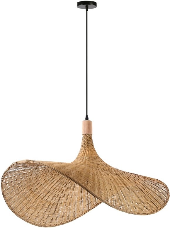 Závěsné svítidlo IMMAX BOHO SOMBRERO, D80cm, E27, přírodní ratan - černé/hnědé