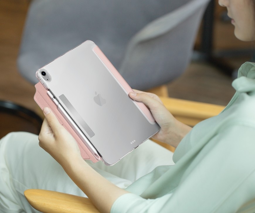 Pouzdro na tablet Uniq Camden Click na Apple iPad 10.9" (2022)/iPad 11" (2025) růžové Pouzdro na tablet Uniq Camden Click chránící Apple iPad 10.9" (2022)/iPad 11" (2025) před nárazy a nečistotami