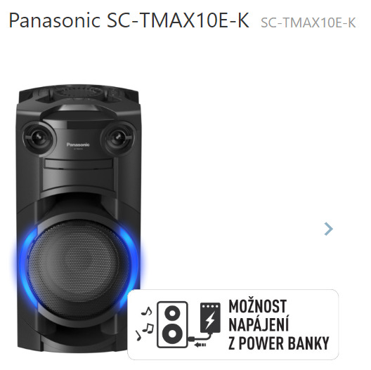 Party reproduktor Panasonic SC-TMAX10E-K černý Party reproduktor Panasonic SC-TMAX10E-K černý