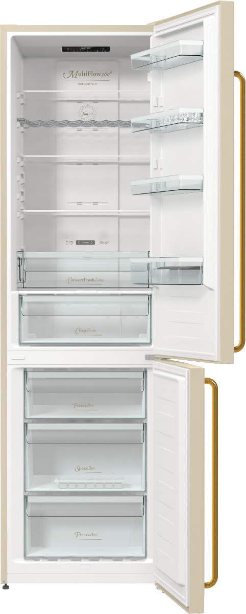 Chladnička s mrazničkou Gorenje Retro NRK6202CLI IonAir béžová Gorenje NRK6202CLI