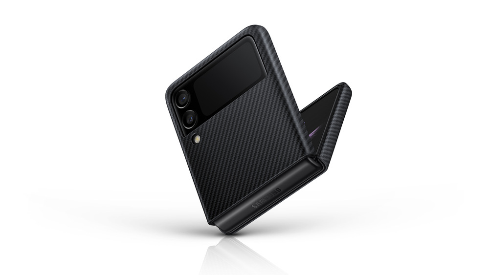 Kryt na mobil Samsung Aramid Cover Galaxy Z Flip3 černý Kryt na mobil Samsung Aramid Cover Galaxy Z Flip3 černý