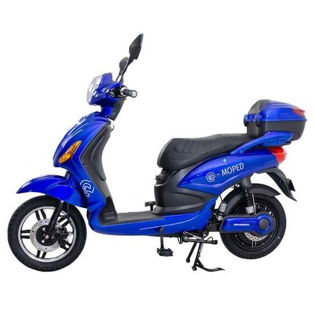 Elektroskútr RACCEWAY E-MOPED, modrý-lesklý s baterií 20Ah