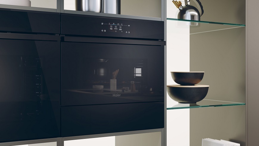 Trouba Haier H4MWID69C6NQB černá/sklo